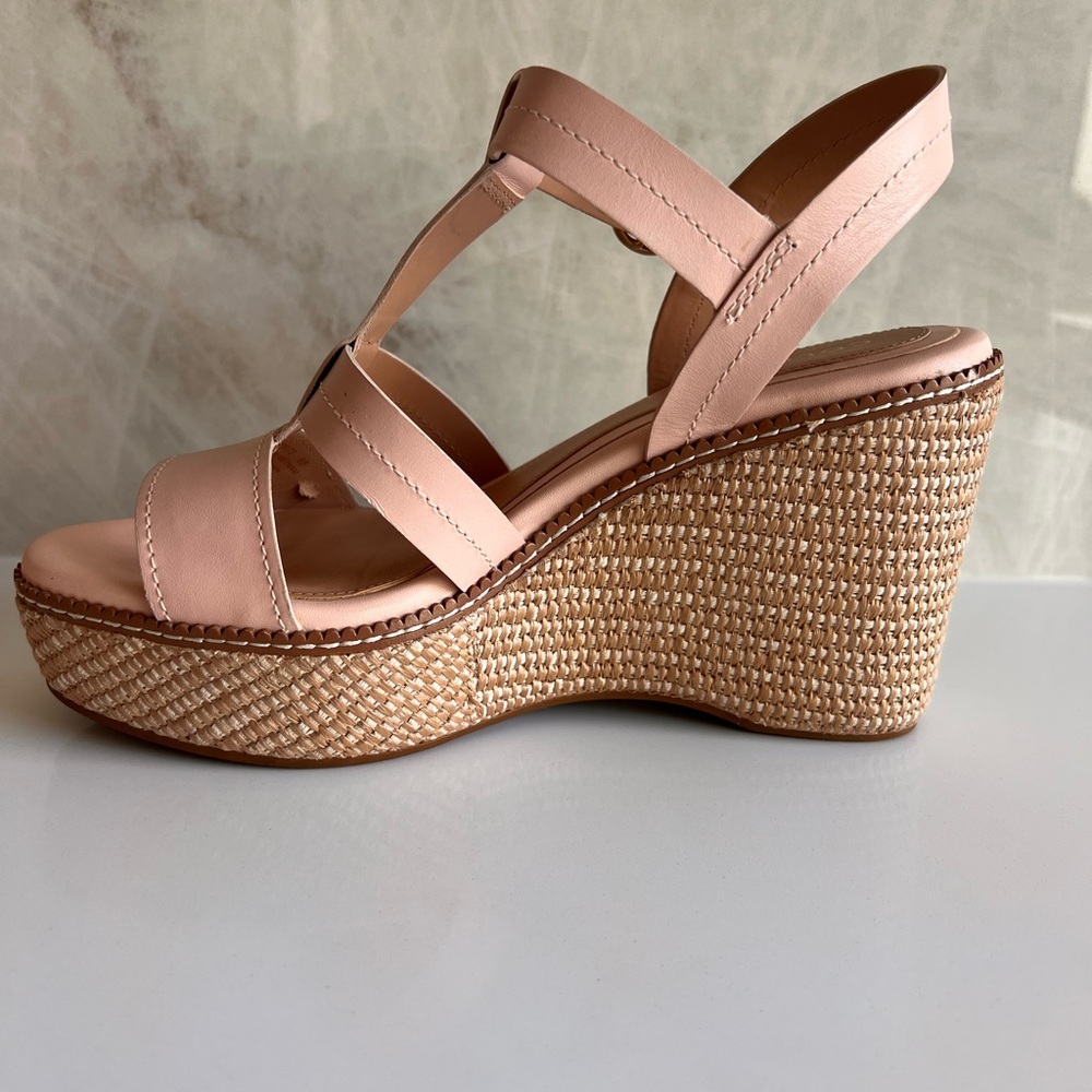 Cole Haan Grand Series Blush Pink Wedge Sandals - Picture 8 of 10